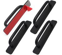 Baiyuanli 4Pcs Self Adhesive Door Handles Pulls Self Stick Instant Drawer Cabinet Pulls 5.7inch in Length Matte Black Punch Free Stick on Pull Handles for Kitchen Wardrobe Window