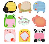 Baiyuanli 640 Sheets（32 Pads）Cute Cartoon Animal Sticky Notes Mini Self Sticky Notes Cute Sticky Notes Novelty Super Sticky Funny Cartoon Message Note for School Home Office,(8 Style), Black,8*5.4cm