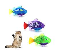 BAIYUN Robo Fish Cat Toy, 3PCS Interactive Bath Fish - Useful and Fashion Cat Stuff Activated Swimming in Water Best Water Cat Toy for Indoor Cats (Random Color)