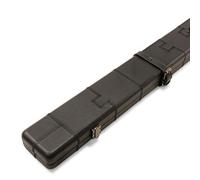 BAIZE MASTER 1-Piece Luxury Leatherette Snooker & Pool Cue Case - Patch Design, Round Corners, Securing Straps, Holds 2 Cues (Black)