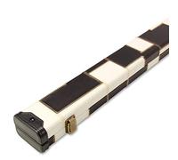 BAIZE MASTER 1 Piece PATCH Deluxe Plastic Ends Snooker Pool Cue Case - Holds 2 One Piece Cues (Black and White)