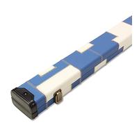 BAIZE MASTER 1 Piece Patch Deluxe Plastic Ends Snooker Pool Cue Case - Holds 2 One Piece Cues (Blue and White)