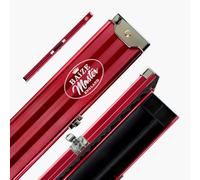BAIZE MASTER 1 Piece Pro Line Aluminium Luxury Snooker Pool Case with Metal Ends - Holds 2 x One Piece Cues (Red)