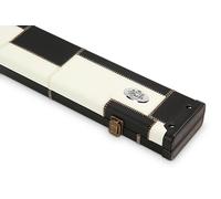 BAIZE MASTER 1pc Pool Snooker Cue Case with Plastic Ends - Holds 3 Cues (White and Black)