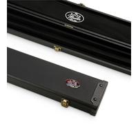 BAIZE MASTER 1pc Wide Plain Black Patch Pool Snooker Cue Case with Plastic Ends - Holds 3 One Piece Cues