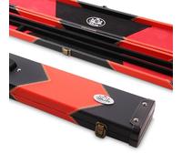 BAIZE MASTER 2pc 3 Slot Arrow Pool Snooker Cue Case with Plastic Ends (Red)