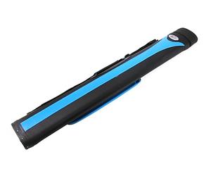 BAIZE MASTER 2X2 Stripe Oval Quad Snooker Pool Cue Case - Holds Two 2 Piece Cues (Blue)