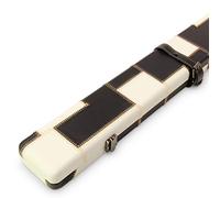 BAIZE MASTER 3/4 Luxury Patch Snooker Pool Cue Case with Round Corners and Securing Straps - Holds One 3/4 Cue (Black and White)