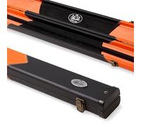BAIZE MASTER Arrow 1 Piece 2 Slot Snooker Pool Cue Case with Plastic Ends - Holds 2 Cues (Orange)