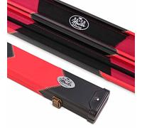 BAIZE MASTER Arrow Deluxe 2 Piece Snooker and Pool Cue Case with Matching Coloured Interiors and Hard Plastic Ends for Centre Joint Cues (Red)