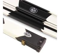 BAIZE MASTER Arrow Deluxe 2 Piece Snooker and Pool Cue Case with Matching Coloured Interiors and Hard Plastic Ends for Centre Joint Cues (White)