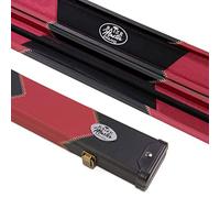 BAIZE MASTER ARROW Deluxe 2pc Snooker Pool Cue Case with Matching Coloured Interiors and Hard Plastic Ends For Centre Joint Cues - VARIOUS DESIGNS (Burgundy)