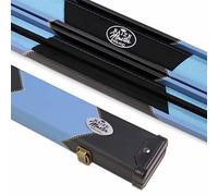 BAIZE MASTER ARROW Deluxe 2pc Snooker Pool Cue Case with Matching Coloured Interiors and Hard Plastic Ends For Centre Joint Cues - VARIOUS DESIGNS (Sky Blue)