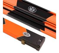 BAIZE MASTER Arrow Deluxe 2 Piece Snooker and Pool Cue Case with Matching Coloured Interiors and Hard Plastic Ends for Centre Joint Cues (Orange)