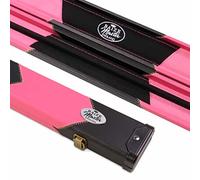 BAIZE MASTER Arrow Deluxe 2 Piece Snooker and Pool Cue Case with Matching Coloured Interiors and Hard Plastic Ends for Centre Joint Cues (Pink)