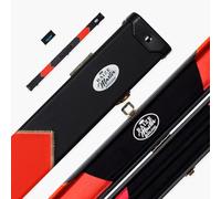 BAIZE MASTER Arrow Design ¾ Joint Deluxe Snooker Pool Cue Case - Holds 1 x ¾ Joint Cue + Extensions + Chalk - Free Cue and Case Microfibre Cue Towel (Red)