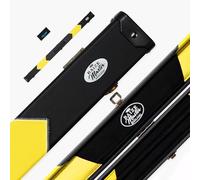BAIZE MASTER Arrow Design ¾ Joint Deluxe Snooker Pool Cue Case - Holds 1 x ¾ Joint Cue + Extensions + Chalk - Free Cue and Case Microfibre Cue Towel (Yellow)