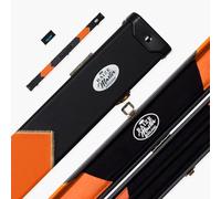 BAIZE MASTER Arrow Design ¾ Joint Deluxe Snooker Pool Cue Case - Holds 1 x ¾ Joint Cue + Extensions + Chalk - Free Cue and Case Microfibre Cue Towel (Orange)