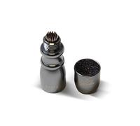 BAIZE MASTER BLACK BOWTIE 3 in 1 Snooker Pool Cue Tip Tool with Shaper Tapper and Aerator Perfect for Shaping or Repair of Cue Tips (Grey)