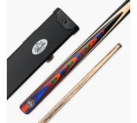 BAIZE MASTER BLACKLINE CLASSIC 57 Inch 2 Piece Centre Joint Heavy Weight English Pool Cue and Case Set 8.5mm Pro Impact Hybrid Medium Tip Black Hard Case (Prism)