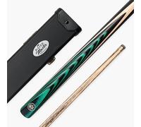 BAIZE MASTER BLACKLINE CLASSIC 57 Inch 2 Piece Centre Joint Heavy Weight English Pool Cue and Case Set 8.5mm Pro Impact Hybrid Medium Tip Black Hard Case (Green)