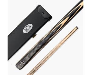BAIZE MASTER BLACKLINE CLASSIC 57 Inch 2 Piece Centre Joint Heavy Weight English Pool Cue and Case Set 8.5mm Layered Pro Leather Tip Black Hard Case (Grey)