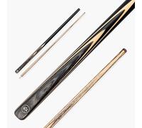 BAIZE MASTER Blackline Classic 57 Inch 2 Piece Centre Joint Heavy Weight English Pool Cue with Ash Shaft and Ebony Style Butt 8.5mm Layered Pro Leather Tip (Grey)