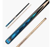 BAIZE MASTER Blackline Classic 57 Inch 2 Piece Centre Joint Heavy Weight English Pool Cue with Ash Shaft and Ebony Style Butt 8.5mm Layered Pro Leather Tip (Blue)