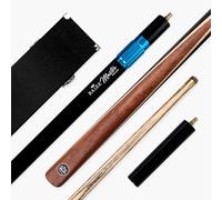 BAIZE MASTER BLACKLINE CLASSIC 57 Inch 2 Piece Centre Joint Heavy Weight Snooker and Pool Cue and Case Set 9.5mm Layered Pro Leather Tip - Black Hard Case and Extensions (Rosewood)