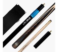 BAIZE MASTER BLACKLINE CLASSIC 57 Inch 2 Piece Centre Joint Heavy Weight Snooker and Pool Cue and Case Set 9.5mm Layered Pro Leather Tip - Black Hard Case and Extensions (Copper)