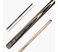 BAIZE MASTER Blackline Classic 57 Inch 2 Piece Centre Joint Heavy Weight Snooker and Pool Cue with Ash Shaft and Ebony Style Butt 9.5mm Layered Pro Leather Tip (Grey)