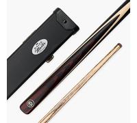 Baize Master Blackline Classic 57 Inch 2 Piece Centre Joint Heavy Weight Snooker and Pool Cue with Ash Shaft and 9.5mm Layered Leather Tip (Crimson Cue with Baize Master Hard Case)