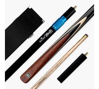 BAIZE MASTER BLACKLINE ELITE 57 Inch 2 Piece Centre Joint Heavy Weight Snooker and Pool Cue and Case Set 9.5mm Layered Pro Leather Tip Black Hard Case and Extensions (Rosewood)