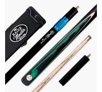 BAIZE MASTER Centurion 58 Inch ¾ Joint Snooker and Pool Cue and Case Set with 9.5mm Pro Impact Hybrid Medium Tip, Deluxe Black Hard Case, Long Telescopic Extension and Mini Butt | Premium Cue for Serious Players, Includes Hard Case and Extension, Tip Shaped and Ready For Play, 18-19.5oz
