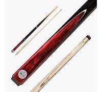 BAIZE MASTER CONQUEST 57 Inch 2 Piece Centre Joint Snooker Pool Cue with Matching Ash Shaft - 9.5mm Tip (Red)