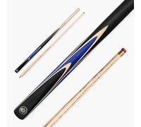 BAIZE MASTER CRUCIBLE 57 Inch 2 Piece Centre Joint Hand Spliced Ash Snooker Pool Cue with 9.5mm Tip + Mini Butt Extension (Blue)