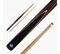 BAIZE MASTER CRUCIBLE 57 Inch 2 Piece Centre Joint Hand Spliced Ash Snooker Pool Cue with 9.5mm Tip + Mini Butt Extension (Brown)
