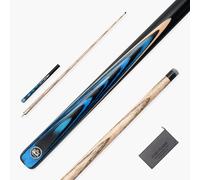 BAIZE MASTER Crusher 57 Inch ¾ Joint English Pool Break Cue with Phenolic Ferrule, Ash Shaft and Ebony Style Butt - 11mm Tip - For Breaking Only - Free Microfibre Cue Towel (Blue)