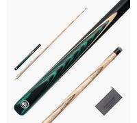 BAIZE MASTER Crusher 57 Inch ¾ Joint English Pool Break Cue with Phenolic Ferrule, Ash Shaft and Ebony Style Butt - 11mm Tip - For Breaking Only - Free Microfibre Cue Towel (Green)