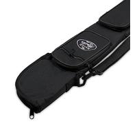 BAIZE MASTER Deluxe Padded Double Accessory Pocket Centre Joint 2 Piece Pool Snooker Soft Cue Case with Shoulder Strap - Holds 1 x 2 Piece Cue