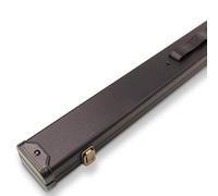 BAIZE MASTER Deluxe PLAIN BLACK 2pc Snooker Pool Cue Case with Hard Plastic Ends for Centre Joint Cues