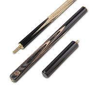 BAIZE MASTER G14 Gold Series 57 Inch EMPEROR English Pool Cue Hand Spliced 3/4 Jointed Professional Ebony 8-Ball Pool Cue with a Precision 8mm Tip and 6 Inch Mini Butt Extension (Maple)