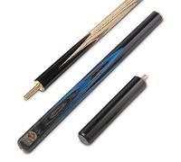 BAIZE MASTER G14 Gold Series 57 Inch EMPEROR English Pool Cue Hand Spliced ¾ Jointed Professional Ebony 8-Ball Pool Cue with a Precision 8mm Tip and 6 Inch Mini Butt Extension (Blue)