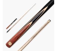 BAIZE MASTER Gold Series Ascot 57 Inch ¾ Joint Professional English Pool Cue 8.5mm Tip with Ash Shaft and Hand Spliced Ebony Style Butt (White)