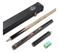 BAIZE MASTER Gold Series MAPLE EMPEROR 8-BALL POOL CUE SET with 57 Inch Hand Spliced 3/4 Joint Cue 8mm Tip, Deluxe Black Interior Hard Case and 2 x Chalk (Maple)