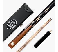 BAIZE MASTER Gold Series MARKSMAN 57 Inch ¾ Joint English Pool Cue with 8.5mm Blue Pressed Tip, Black Hard Case and 6 Inch Mini Butt Extension (White)