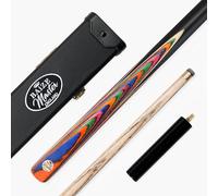 BAIZE MASTER Gold Series MARKSMAN 57 Inch ¾ Joint English Pool Cue with 8.5mm Blue Pressed Tip, Black Hard Case and 6 Inch Mini Butt Extension (Prism)