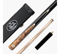 BAIZE MASTER Gold Series MARKSMAN 57 Inch ¾ Joint English Pool Cue with 8.5mm Blue Pressed Tip, Black Hard Case and 6 Inch Mini Butt Extension (Marble)