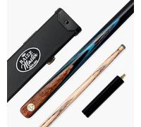 BAIZE MASTER Gold Series MARKSMAN 57 Inch ¾ Joint English Pool Cue with 8.5mm Blue Pressed Tip, Black Hard Case and 6 Inch Mini Butt Extension (Sapphire)