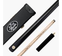 BAIZE MASTER Gold Series MARKSMAN 57 Inch ¾ Joint English Pool Cue with 8.5mm Blue Pressed Tip, Black Hard Case and 6 Inch Mini Butt Extension (Raven)